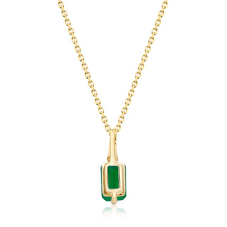 Remi 10K Yellow Gold Emerald-Cut Natural Zambian Emerald Pendant