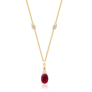 Kiara 10K Yellow Gold Oval-Cut Mozambique Ruby Pendant