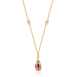 Kiara 10K Yellow Gold Oval-Cut Mozambique Ruby Pendant
