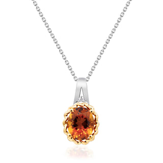 Valentina 10K White Gold and Silver Oval-Cut Brazilian Citrine Pendant