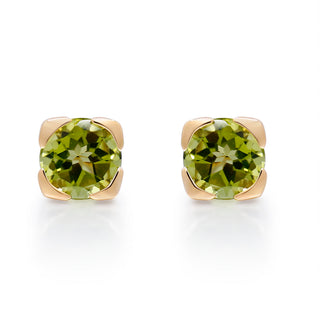 Gwen 10K Yellow Gold Round-Cut Manchurian Peridot Earring
