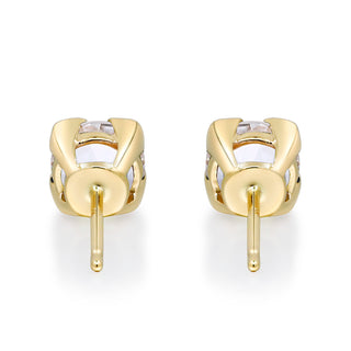 Round-Cut 10K Yellow Gold Round-Cut Brazilian Aquamarine Earring