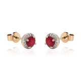 Eleanora 14K Yellow Gold Round-Cut  Mozambique Ruby Earrings