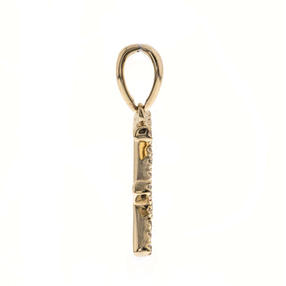 Sagittarius 10K Yellow Gold Round-Cut White Diamond Pendant