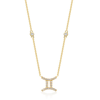 Gemini 10K Yellow Gold Round-Cut White Diamond Pendant