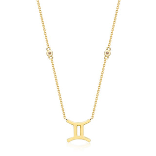 Gemini 10K Yellow Gold Round-Cut White Diamond Pendant