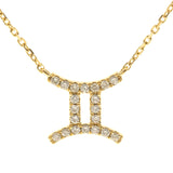 Gemini 10K Yellow Gold Round-Cut White Diamond Pendant