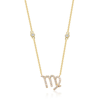 Virgo 10K Yellow Gold Round-Cut White Diamond Pendant