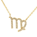 Virgo 10K Yellow Gold Round-Cut White Diamond Pendant