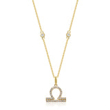 Libra 10K Yellow Gold Round-Cut White Diamond Pendant