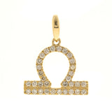 Libra 10K Yellow Gold Round-Cut White Diamond Pendant