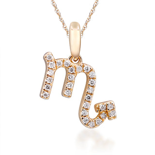 Scorpio 10K Yellow Gold Round-Cut White Diamond Pendant