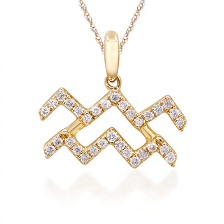 Aquarius 10K Yellow Gold Round-Cut White Diamond Pendant