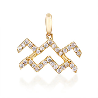 Aquarius 10K Yellow Gold Round-Cut White Diamond Pendant