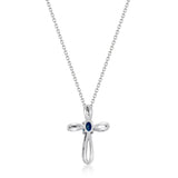 Blakely 10K White Gold Oval-Cut Blue Sapphire Pendant