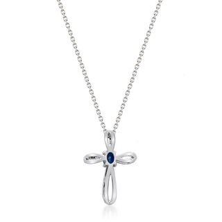 Blakely 10K White Gold Oval-Cut Blue Sapphire Pendant