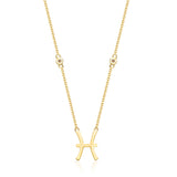 Pisces 10K Yellow Gold Round-Cut White Diamond Pendant