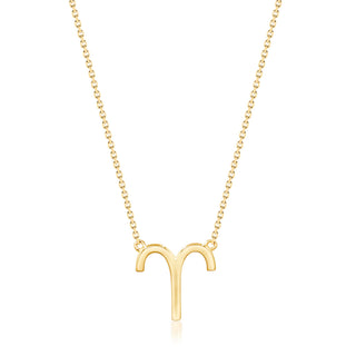Aries 10K Yellow Gold Round-Cut White Diamond Pendant