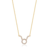 Taurus 10K Yellow Gold Round-Cut White Diamond Pendant