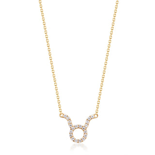 Taurus 10K Yellow Gold Round-Cut White Diamond Pendant