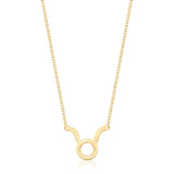 Taurus 10K Yellow Gold Round-Cut White Diamond Pendant
