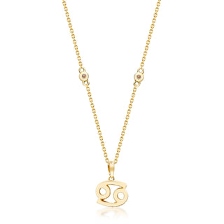 Cancer 10K Yellow Gold Round-Cut White Diamond Pendant