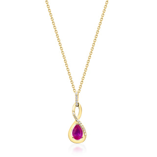 Adaline 10K Yellow Gold Pear-Cut Mozambique Ruby Pendant