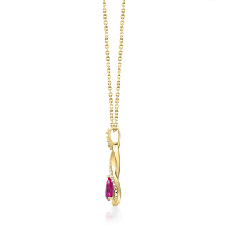 Adaline 10K Yellow Gold Pear-Cut Mozambique Ruby Pendant