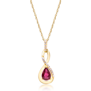 Adaline 10K Yellow Gold Pear-Cut Mozambique Ruby Pendant