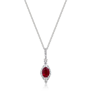 Penelope 14K White Gold Oval-Cut Mozambique Ruby Pendants