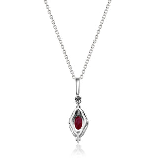 Penelope 14K White Gold Oval-Cut Mozambique Ruby Pendants