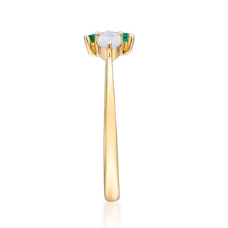 Radiant Splendor: Talia 14K Yellow Gold Marquise-Cut Emerald Ring