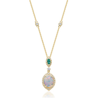 Classic 10K Yellow Gold Oval-Cut Opal Pendant