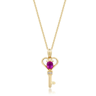 Mia 14K Yellow Gold Oval-Cut Mozambique Ruby Pendant