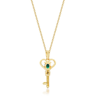 Amelie 14K Yellow Gold Oval-Cut Natural Zambian Emerald Pendant