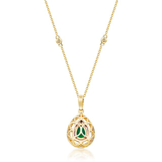 Jaylee 14K Yellow Gold Pear-Cut Natural Zambian Emerald Pendant