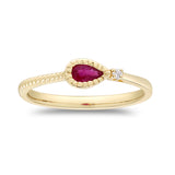 Mila 14K Yellow Gold Pear-Cut Mozambique Ruby Ring