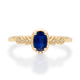 Emerson 10K Yellow Gold Oval-Cut Blue Sapphire Ring