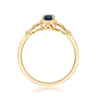 Emerson 10K Yellow Gold Oval-Cut Blue Sapphire Ring