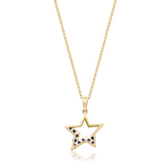 Ayla 14K Yellow Gold Round-Cut Blue Sapphire Pendant