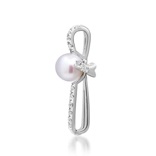 Eva 10K White Gold Round-Cut Pearl Pendant