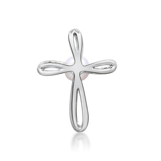 Eva 10K White Gold Round-Cut Pearl Pendant