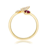 Aria 14K Yellow Gold Pear-Cut Mozambique Ruby Ring