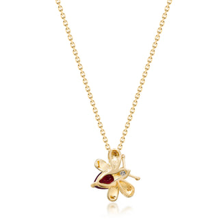 Dragonfly 10K Yellow Gold Ruby Pendant