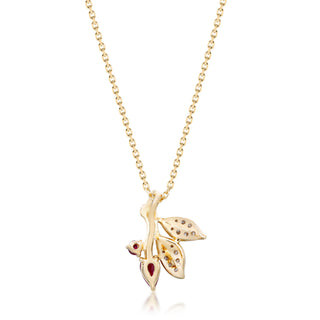 Paisley 14K Yellow Gold Mozambique Ruby Pendant