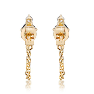 Chloe 14K Yellow Gold Round-Cut Blue Sapphire Earring