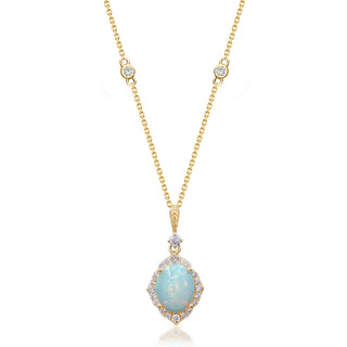 Kiara 10K Yellow Gold Oval-Cut Opal Pendant