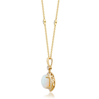 Kiara 10K Yellow Gold Oval-Cut Opal Pendant