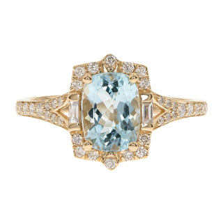 Yale 14K Yellow Gold Cushion-Cut Brazilian Aquamarine Ring