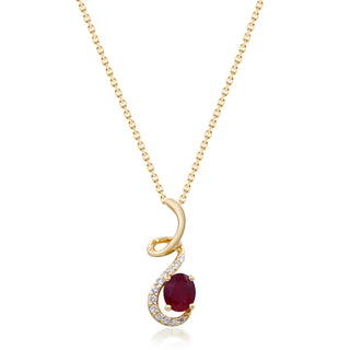 Zoe 14K White Gold Oval-Cut Mozambique Ruby Pendants
